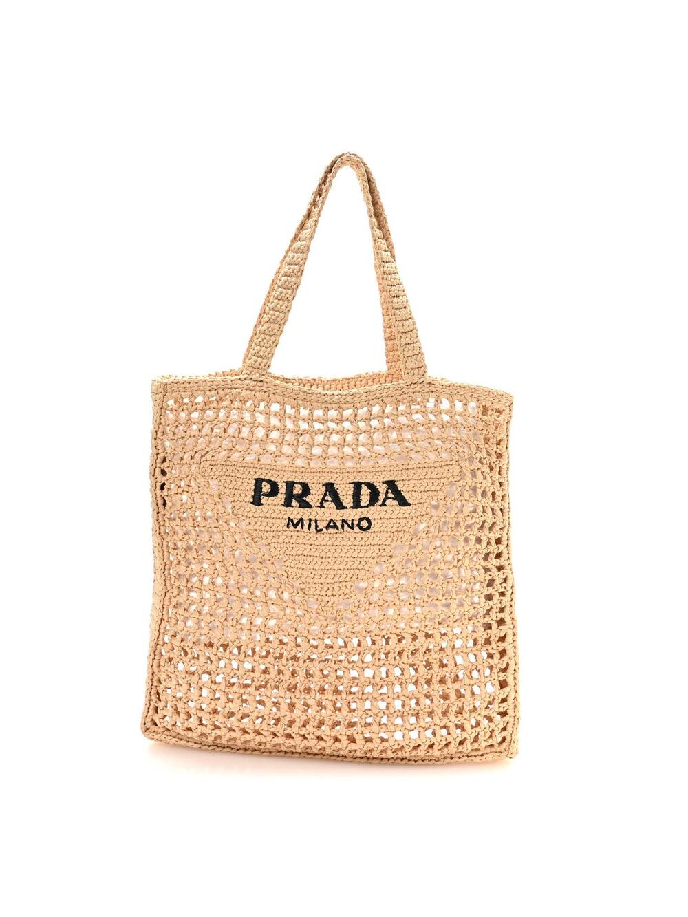 Prada Yarn Raffia Effect Crochet Logo #343928P14B